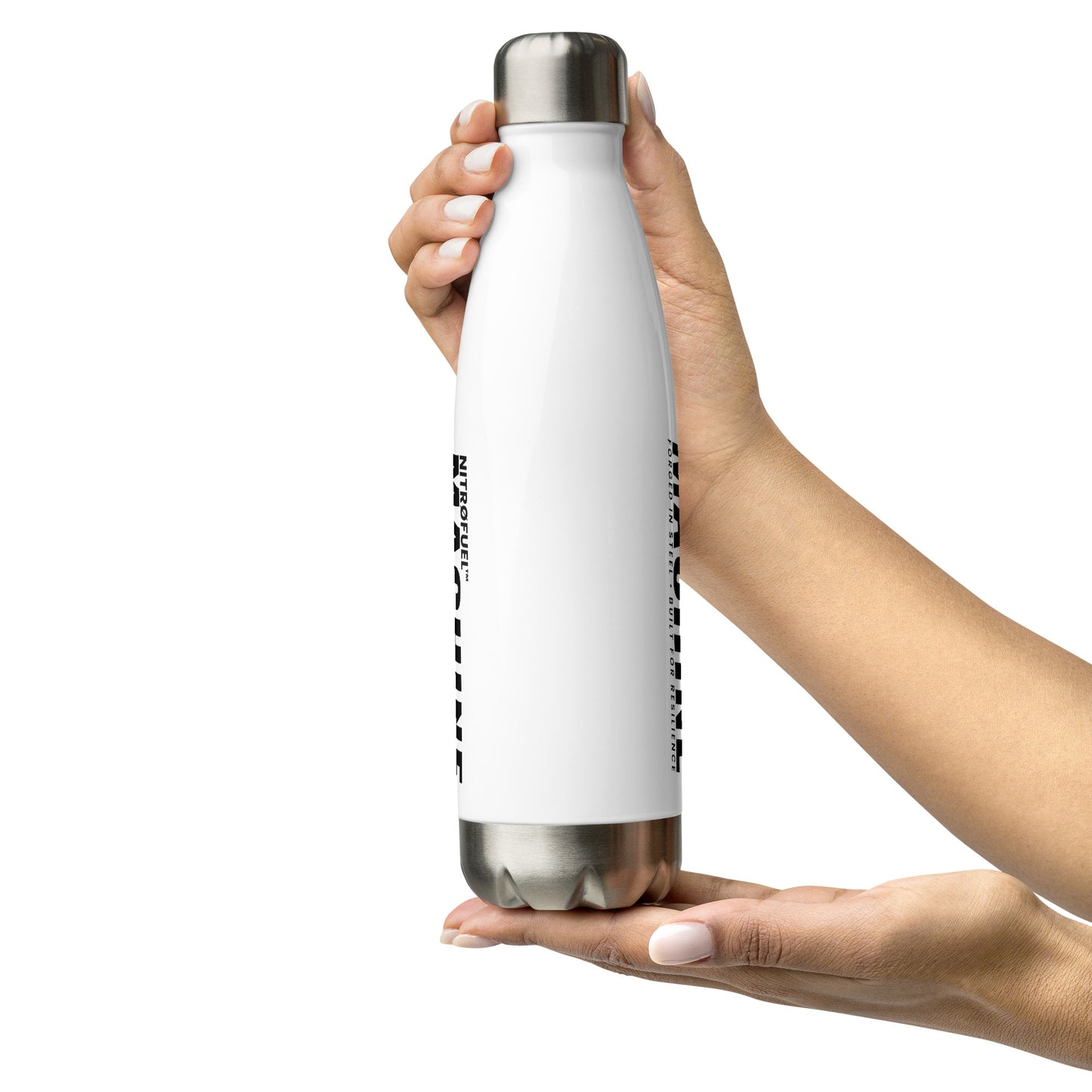 NITRØFUEL MACHINE Stainless steel water bottle - White