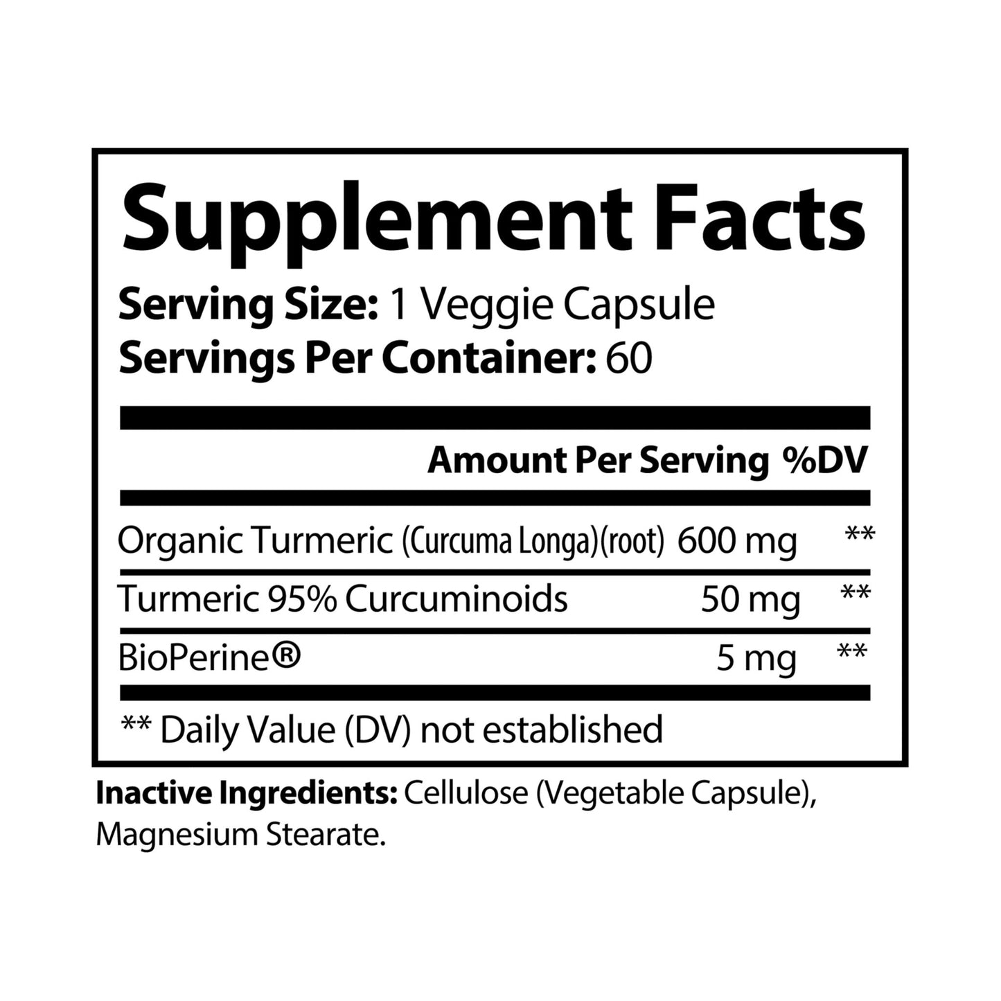 NITRØFUEL™ Turmeric with BioPerine® (Black Pepper Fruit Extract) Supplement (60 Capsules)