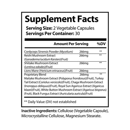 NITRØFUEL™ Mushroom Blend Supplement (60 Capsules)