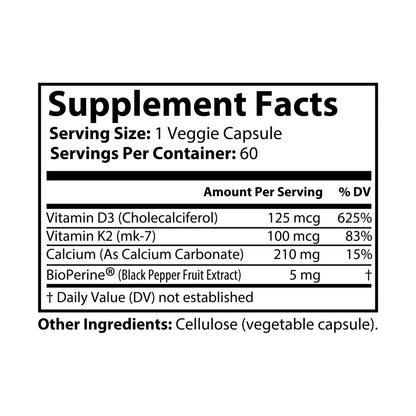 NITRØFUEL™ Vitamin K2 + D3 Supplement (60 Capsules)